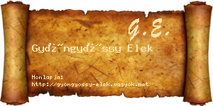 Gyöngyössy Elek névjegykártya